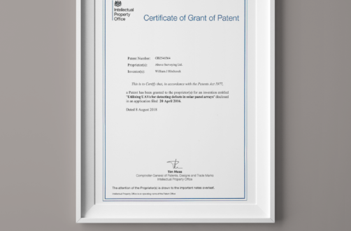 Certificate of Grant of Patent regarding aerial thermography
