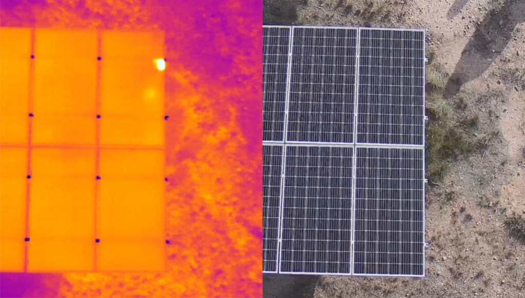 Thermographic image of solar panel